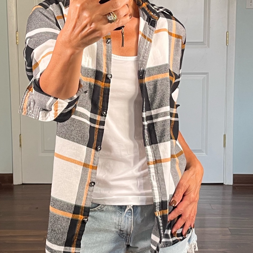 Dickies vintage woman’s flannel plaid Button Down Shirt size S - Picture 4 of 12